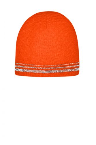 Lined Enhanced Visibility with Reflective Stripes Beanie