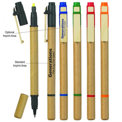 DUAL FUNCTION ECO-FRIENDLY PEN/HIGHLIGHTER