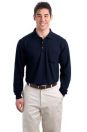 Long Sleeve Silk Touch Polo with Pocket