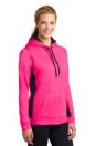 Ladies Sport-Wick Fleece Colorblock Hooded Pullover