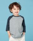 Toddler Fine Jersey 3/4 Sleeve Baseball T-Shirt
