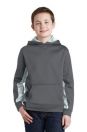 Youth Sport-Wick CamoHex Fleece Colorblock Hooded Pullover