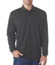 UltraClub Adult Cool and Dry Long-Sleeve Mesh Pique Polo