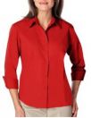 Ladies 3/4 Sleeve Easy Care Poplin with Matching Buttons