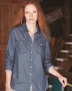Vintage Women's Denim Long Sleeve Shirt