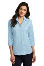 Ladies 3/4-Sleeve Micro Tattersall Easy Care Shirt
