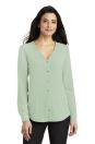 Port Authority  Ladies Long Sleeve Button-Front Blouse