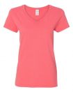 Ladies Heavy Cotton V-Neck T-Shirt with Tearaway Label